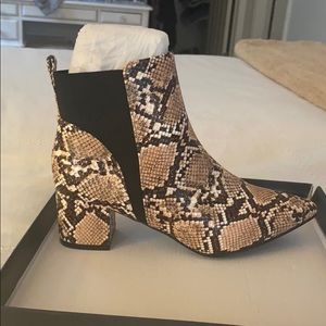 Snakeskin booties